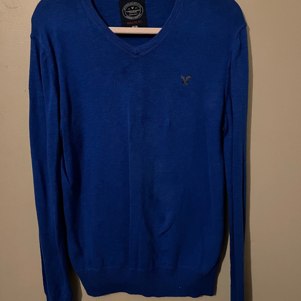 American Eagle Outfitters Blue V-Neck Sweater